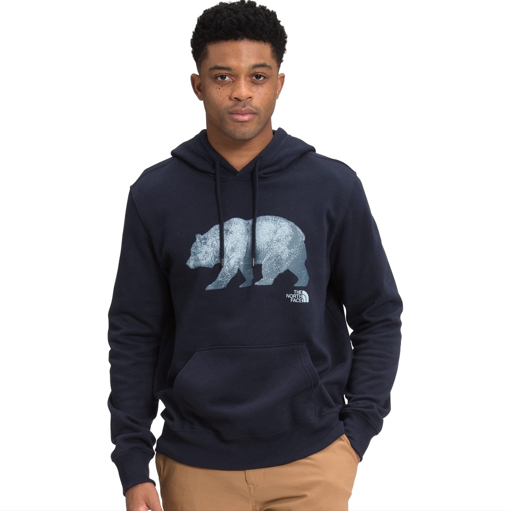 North Face Navy Blue Bear Graphic Hoodie - Size Medium Mens